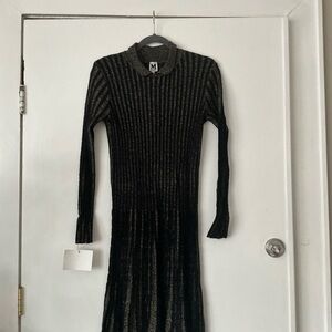 Missoni Black Metallic Ribbed Midi Dress